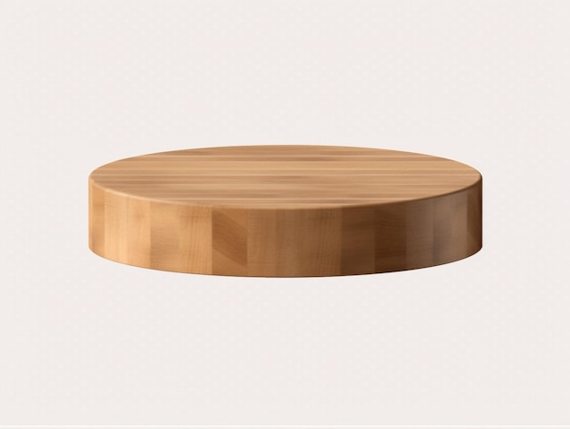 hay una placa de madera con una tapa de madera en una superficie blanca generativa ai