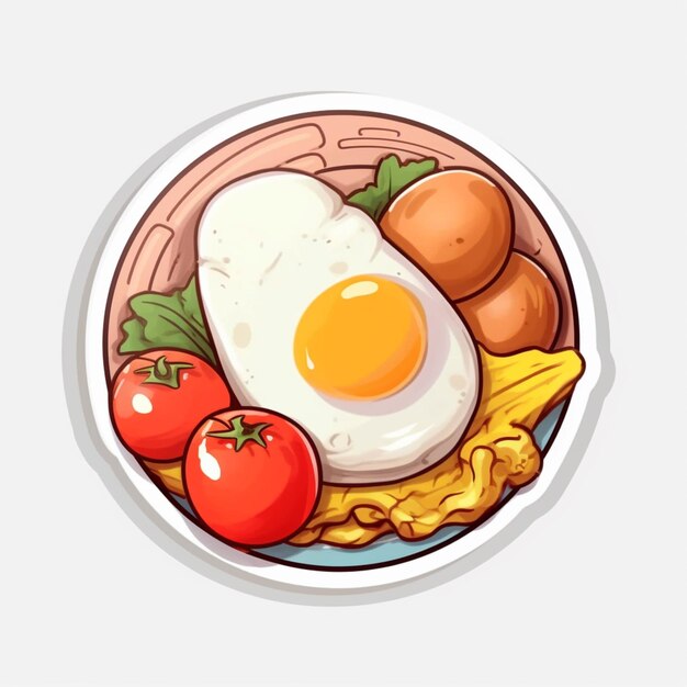 Foto hay un plato de comida con huevos generativos ai