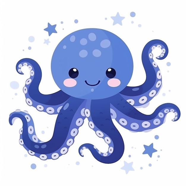 hay un pulpo de dibujos animados con una estrella en el fondo ai generativa