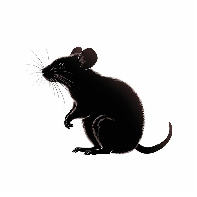 Foto hay una rata negra sentada en sus patas traseras generativo ai