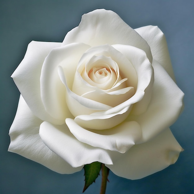 Hay una rosa blanca que está en un jarrón en una mesa generativa ai