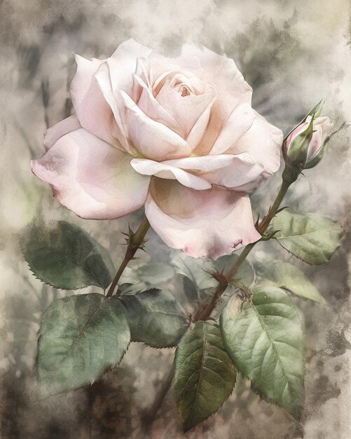 Foto hay una rosa que está floreciendo en medio del día generativo ai
