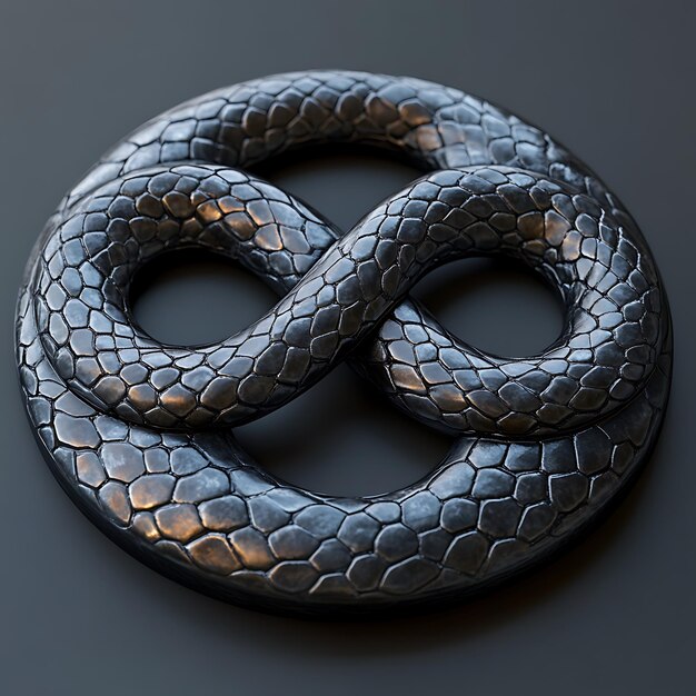 hay una serpiente que está enrollada en un círculo