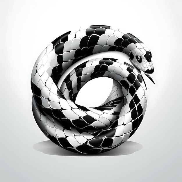 hay una serpiente que está enrollada en una espiral