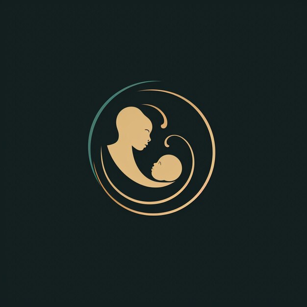 hay una silueta de un hombre sosteniendo a un bebé en un círculo generativo ai