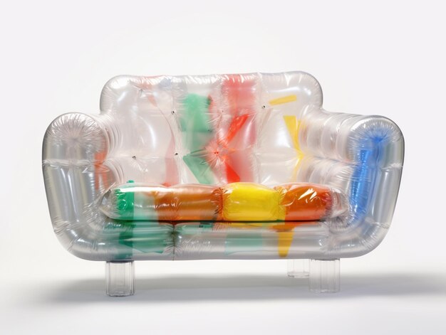 hay un sofá de plástico con cepillos de dientes dentro de la IA generativa