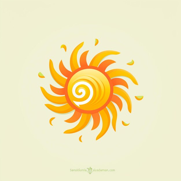 Foto hay un sol amarillo con un diseño en espiral ai generativo