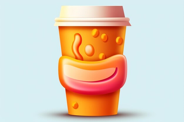 Foto hay una taza con una carita sonriente en ella ai generativo