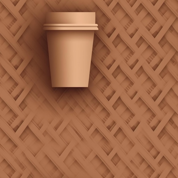 hay una taza de papel de café en un fondo marrón generativo ai