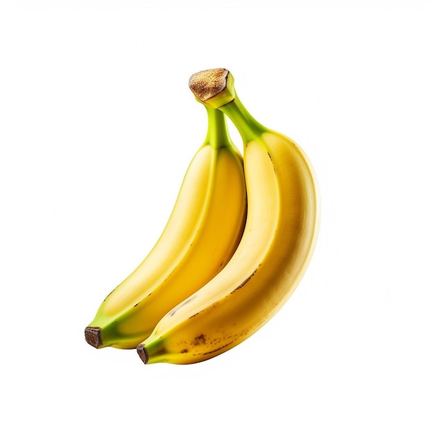 Hay tres plátanos en un racimo, uno es amarillo y el otro es amarillo.