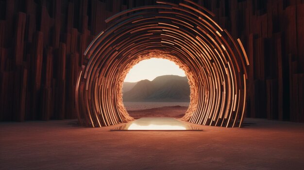 Hay un túnel con una luz al final de él generativo ai