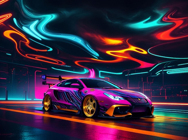 hd carro esportivo abstrato em fundo colorido arte de carro colorido carro em fundo abstrato colorido