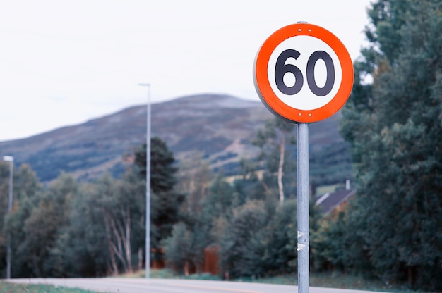 HD de fundo de sinal de estrada com limite de velocidade 60