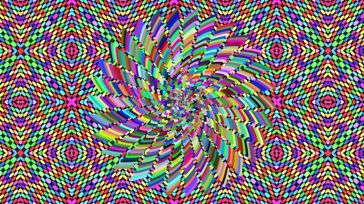Foto hd kaleidoscópico y vórtice mandala diseño artístico ilustración abstracta foto de fondo 1
