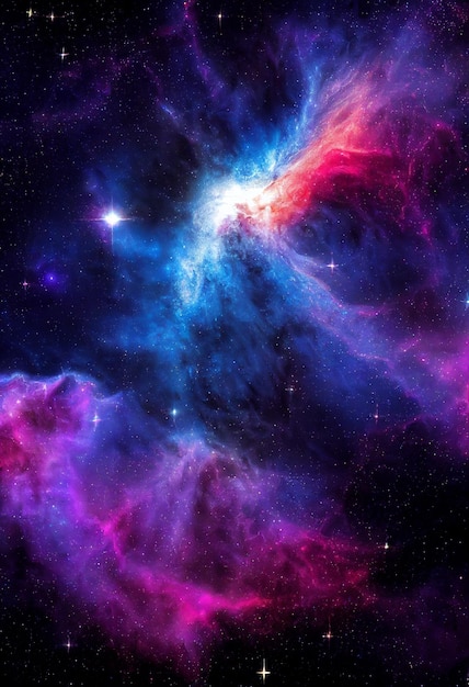 HD papel de parede espaço nebulosa estrelas universo colorido azul escuro renderização em 3D