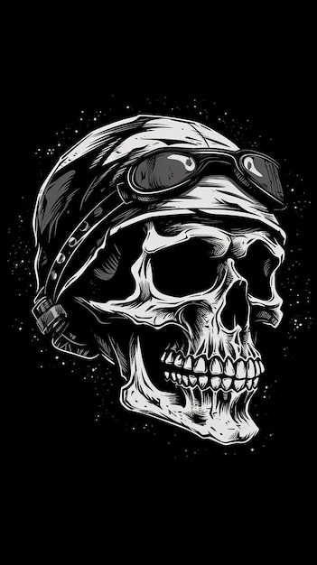 Hd, Piratenpunk, Silhouette, Porträt, Von, A, Totenkopf