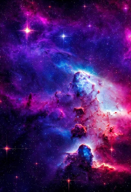 HD Wallpaper von bunten Weltraumsternen Galaxiennebel 3D-Rendering