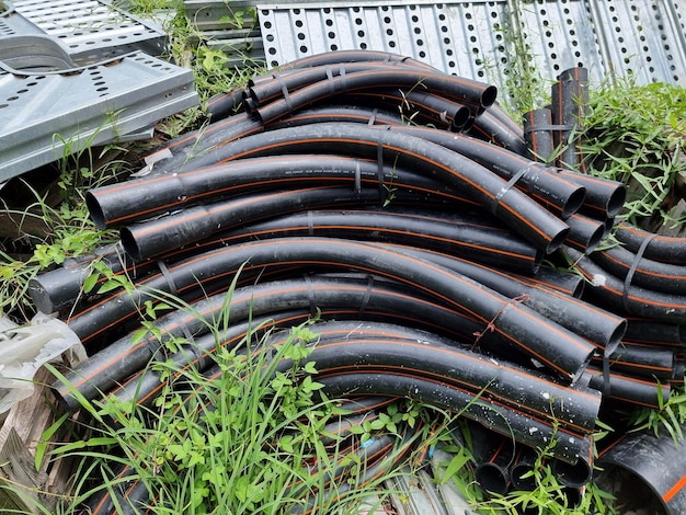 HDPE-Leitung im Baustellenbereich für den Bau von Umspannwerken