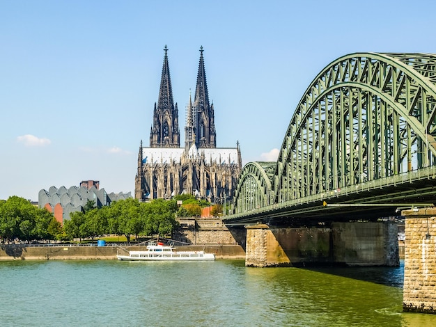 Hdr-köln-panorama vom rhein