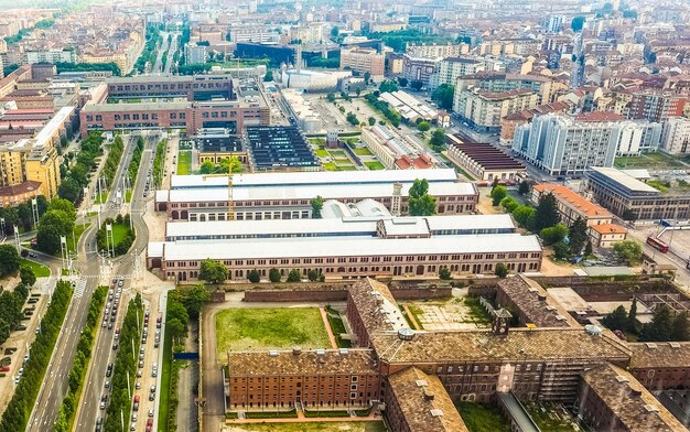 HDR-Luftaufnahme der OGR Officine Grandi Riparazioni-Zugreparatur