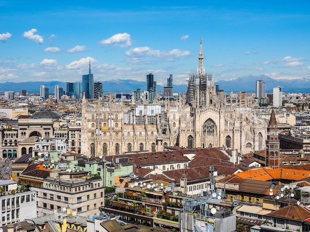 HDR Vista aérea de Milán Italia