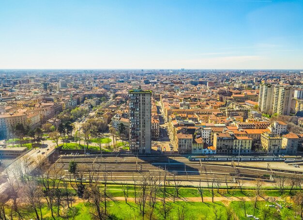 HDR vista aérea de Milán