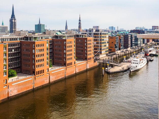 HDR Vista del horizonte de Hamburgo