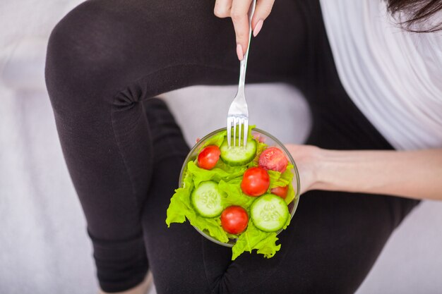 Healt, dieta, casa e conceito de felicidade