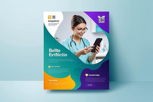 Foto healthcare social media post template design zur förderung des klinikgeschäfts