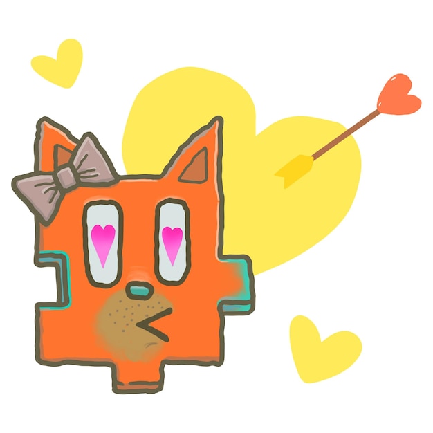 Hearteyes perro pegatina png fondo transparente