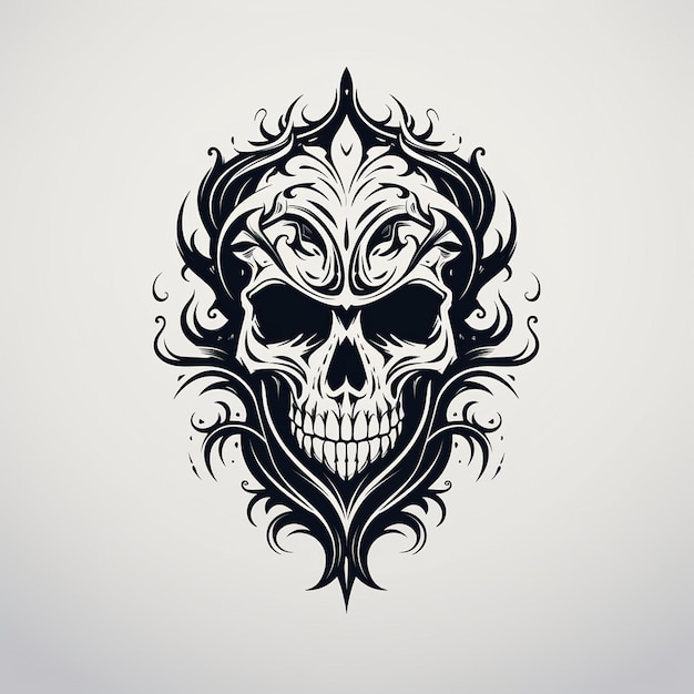 Heavy-Metal-Schädel-Tattoo-Design