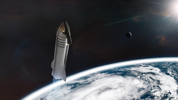 Heavy Starship em órbita baixa da Terra
