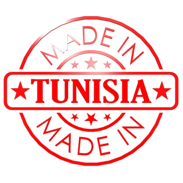 Hecho en sello rojo de Túnez