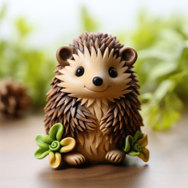 Foto hedgehog animal charaktercraft mit isoliertem studio-hintergrund