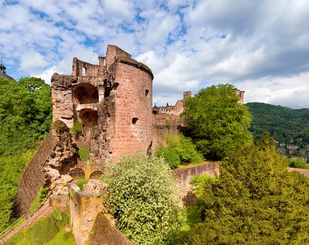 Heidelberger Schloss im Frühjahr, Panorama