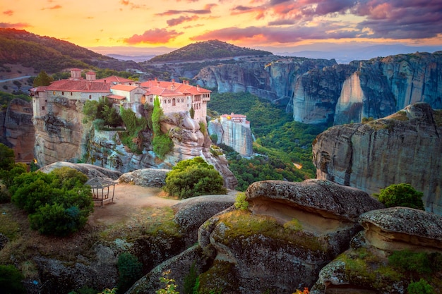 Heilige Meteora Griechenland Meteora-Kloster Panoramablick auf das Heilige Kloster