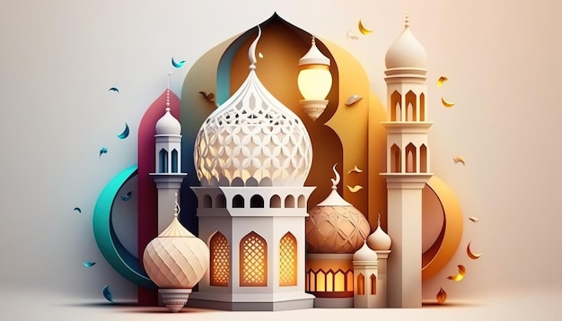 Heiliger Ramadan Kareem-Mond. Fastenmonat für Muslime. Generative KI