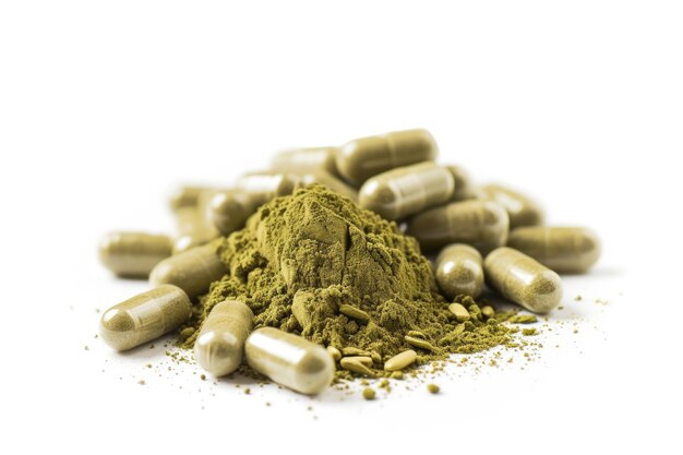 Heilkräuter Grünes Kratompulver zur natürlichen Schmerzlinderung