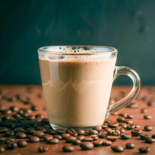 Foto heiß geräucherter kaffee in einem becher