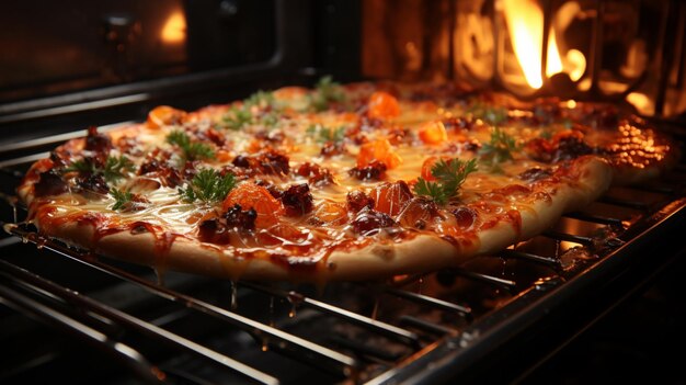 Heiße Pizza im Ofen