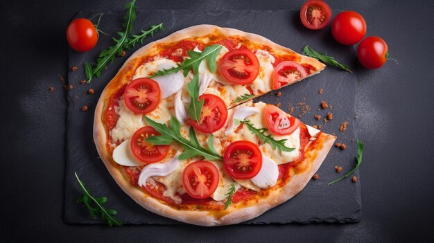 Heiße Pizzascheibe mit geschmolzenem Mozzarella-Käse