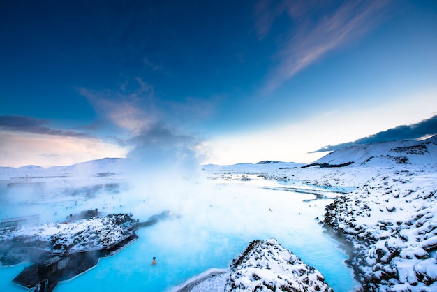 Heiße Quelle der blauen Lagune in Island