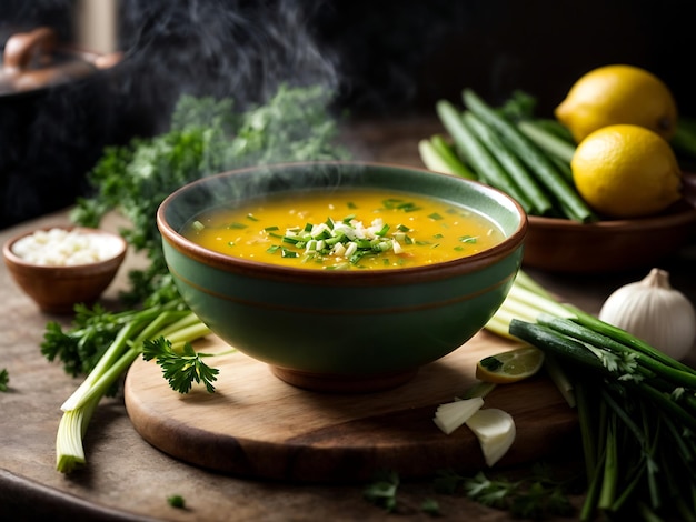 Heiße Suppe Foto Food Fotografie Saisonale Suppe mit Beilage