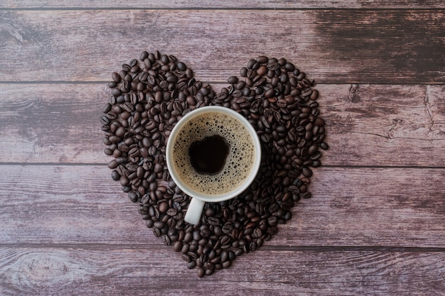 Foto heißen kaffee in einer tasse.