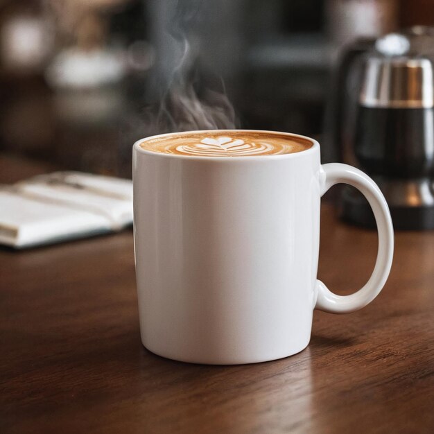 Foto heißer kaffee in einem becher-mockup