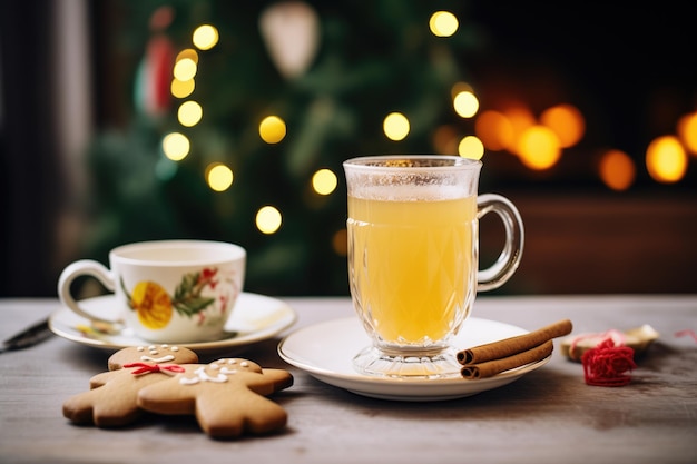 Heißer Toddy mit einer Seite von Pfefferkuchen