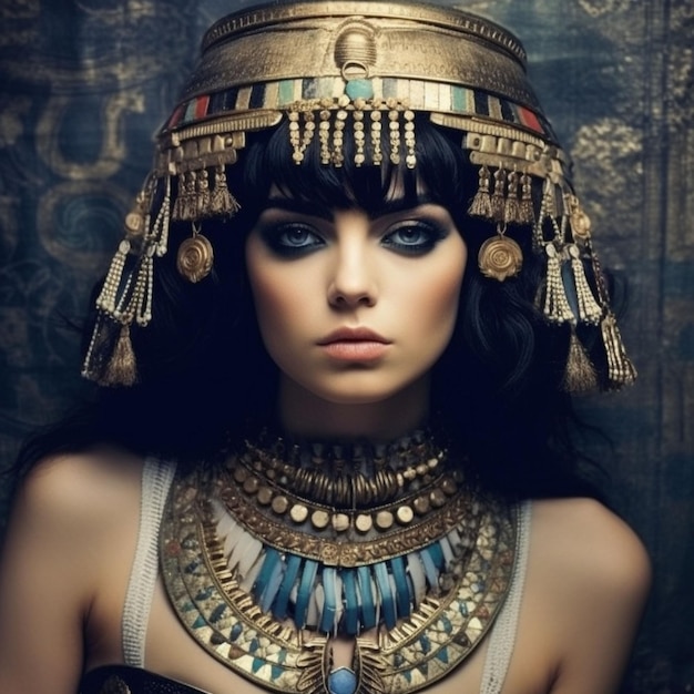 Foto heißes attraktives modemodell in ägyptischen königlichen kostümen der königin kleopatra