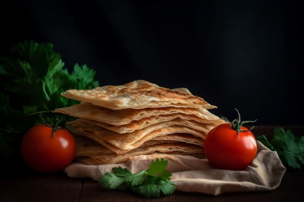 Heißes Brot Lavash Erzeuge Ai