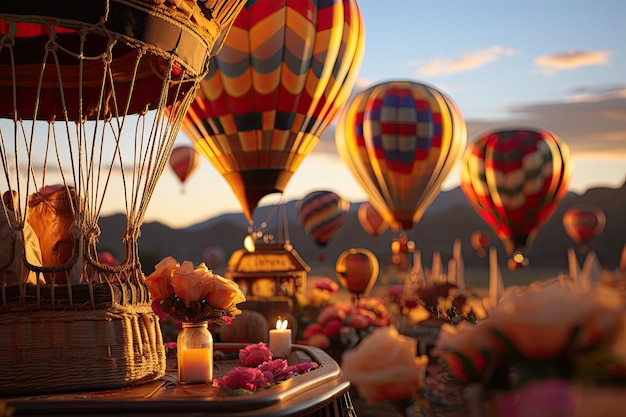 Heißluftballon dekoriert bei einem besonderen Event generativ IA