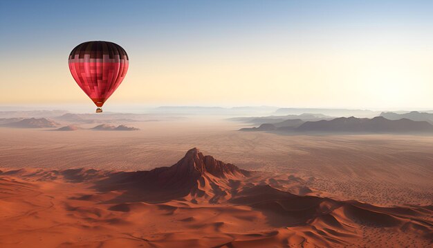 Heißluftballon über der Wüste